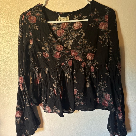 Denim & Supply Ralph Lauren Tops - Denim & Supply Ralph Lauren Black Floral Blouse